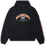 Balenciaga Maison Distressed Wide Fit Hoodie Black/Orange