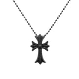 Chrome Hearts Silichrome Cross Necklace Black/Glitter