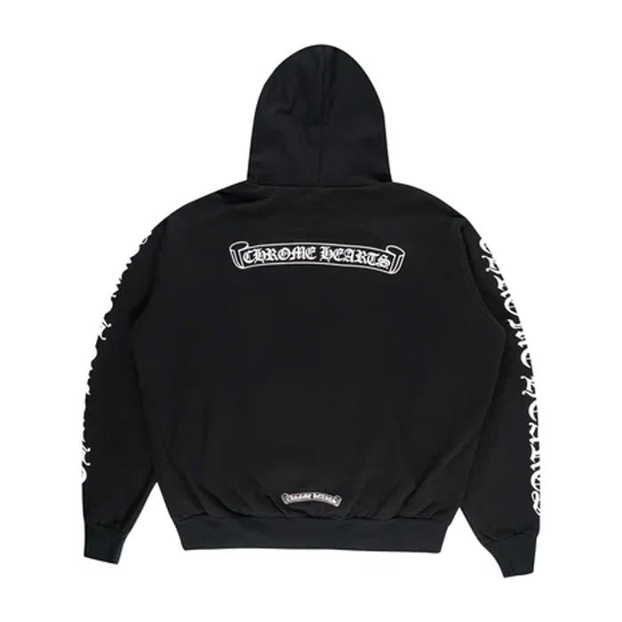 Chrome Hearts Scroll Logo Pullover Hoodie Black