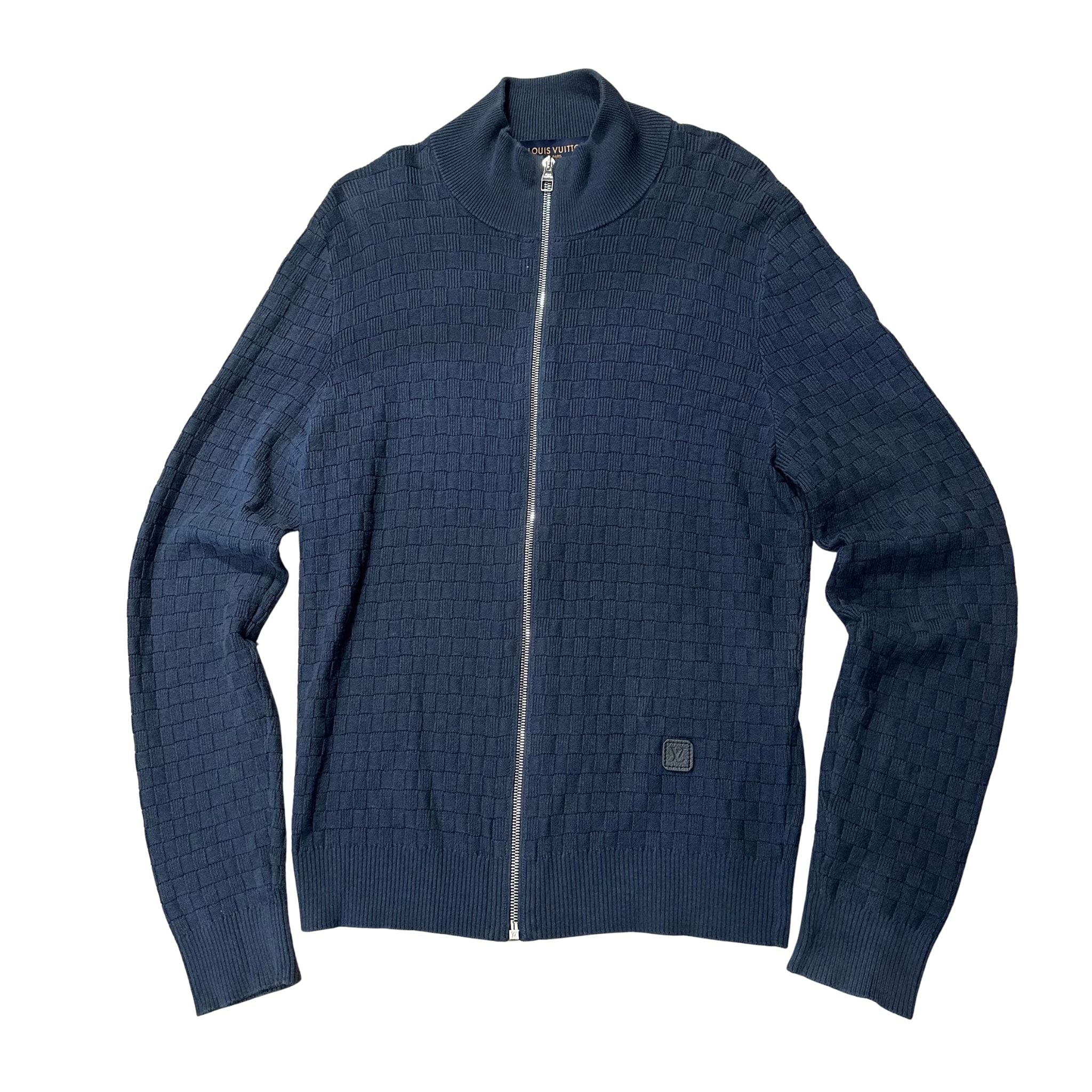 Louis Vuitton Icons Damier Signature Zip-Through Cardigan (Preowned Size M) - Pre-Owned