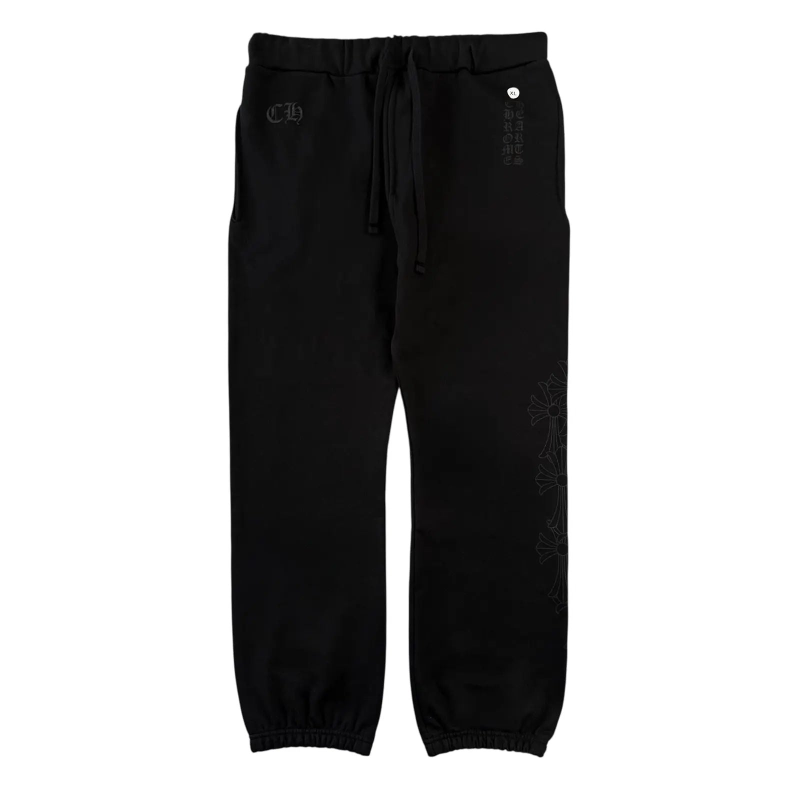 Chrome Hearts Miami Exclusive Cemetery Vertical Logo Sweatpants Black