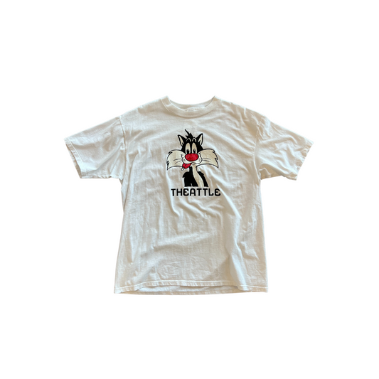 Vintage White Looney Tunes Sylvester Pussycat Graphic Tee
