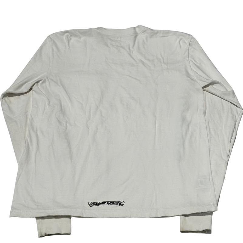 Chrome Hearts Neck Logo Long Sleeve T-Shirt White - Pre-Owned Size L