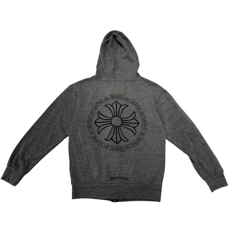Chrome Hearts Framed Plus Cross Zip-Up Hoodie Grey - Lightly Pre-Owned Size S