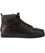 Christian Louboutin Louis Flat Calf Spikes Black - Pre-Owned Size 12