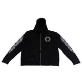 Chrome Hearts Fuck You Floral Horseshoe Logo Zip-Up Black - Pre-Owned Size M