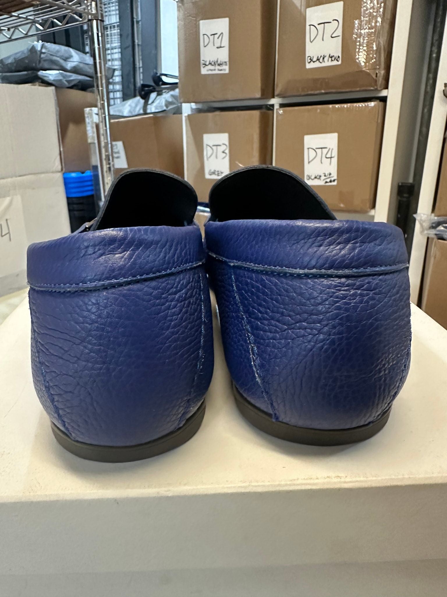 Versace Greca Medusa Leather Loafers Blue Leather - Pre-Owned Size 47