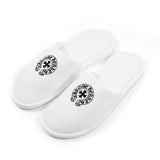 Chrome Hearts White & Black Horseshoe Logo Slippers - New (Conditional)