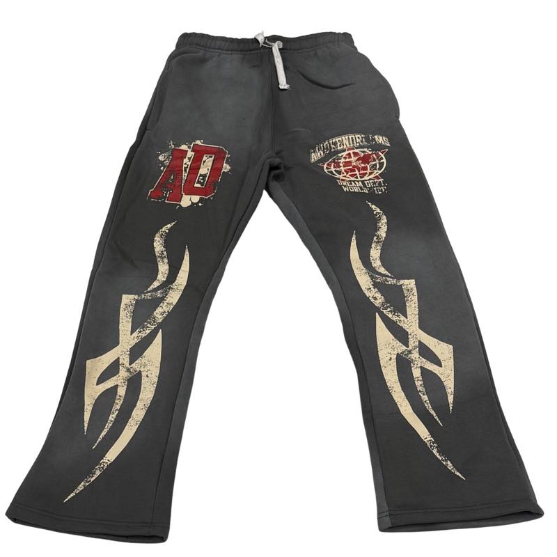 Awoken Dreams V4 Varsity Flared Sweatpants Grey