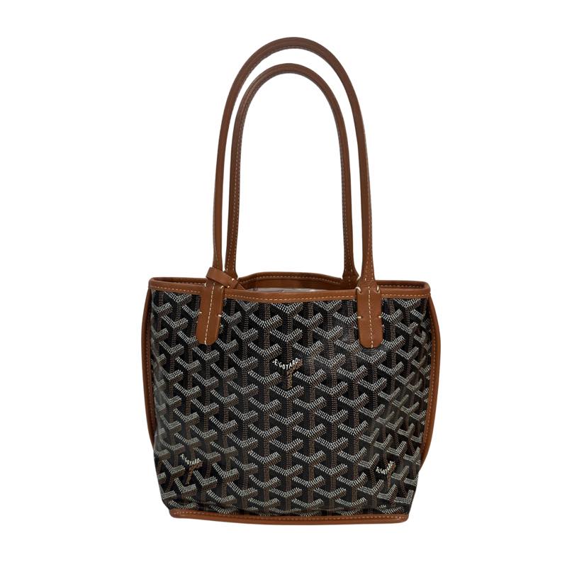 Goyard Anjou Tote Mini Black/Tan - Lightly Pre-Owned OS