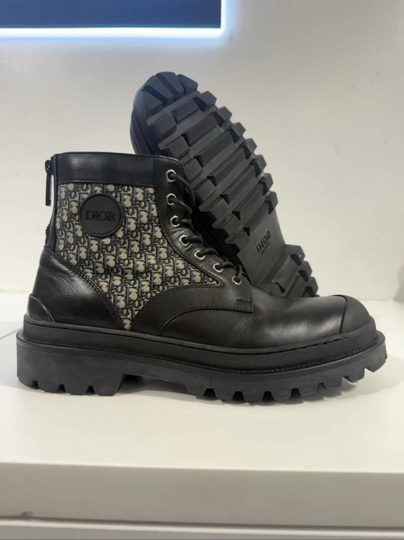 Dior Explorer Ankle Boot Oblique Jacquard Black - Pre-Owned Size 9 (No original box)
