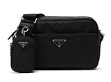 Prada Re-Nylon and Saffiano Leather Shoulder Bag Black - Pre-Owned