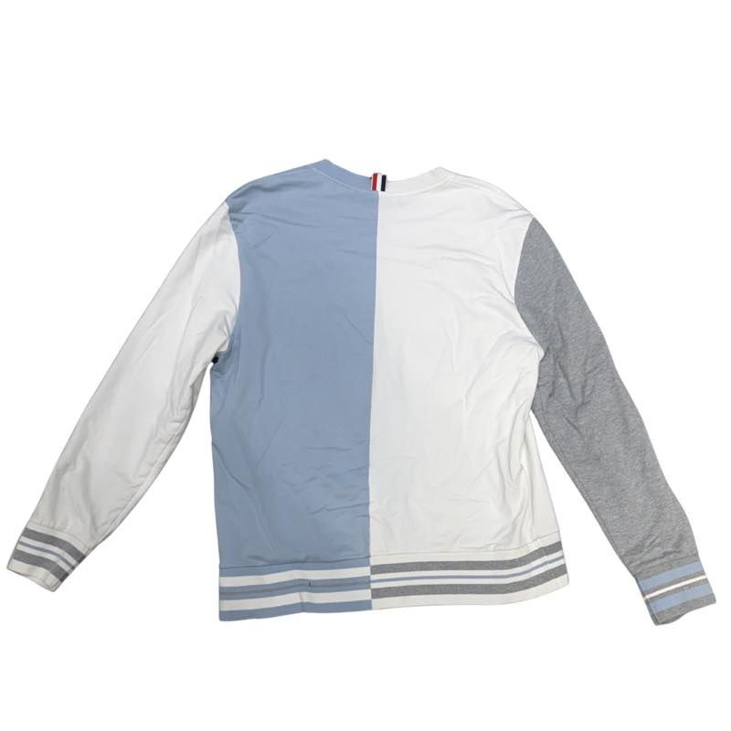 Thom Browne Funmix Colourblock Crewneck White Baby Blue - Lightly Used Size L