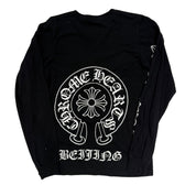 Chrome Hearts Floral Horsehoe Logo Beijing Exclusive L/S T-Shirt Black - Pre-Owned Size XS