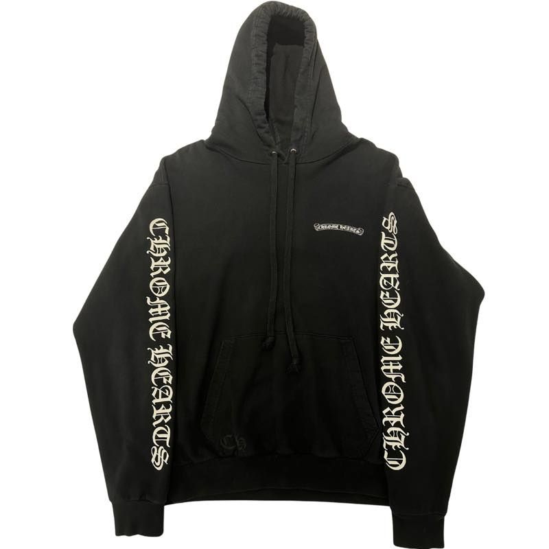 Chrome Hearts Scroll Logo Hoodie Black (Preowned Size L) - Pre-Owned
