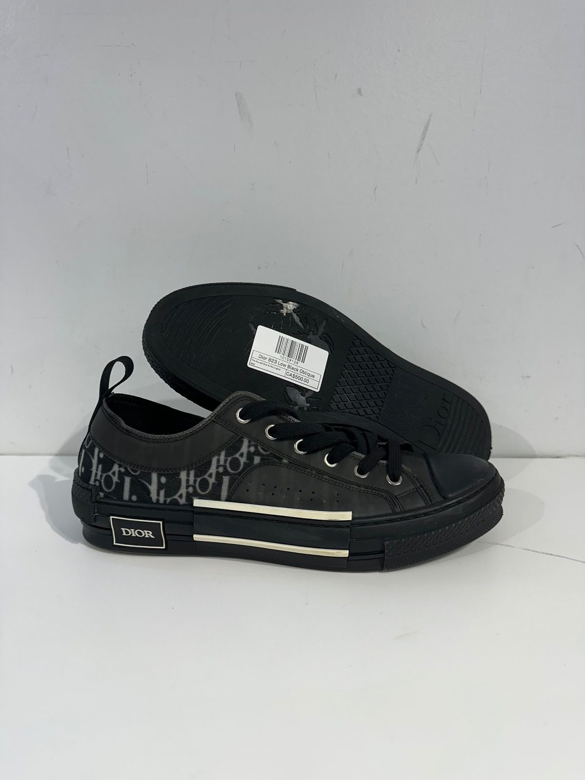 Dior B23 Low Black Oblique - Pre-Owned Size 9 (No original box)