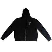 Chrome Hearts T-Bar Logo Shoulder Logo Zip-Up Hoodie Black - Pre-Owned Size M