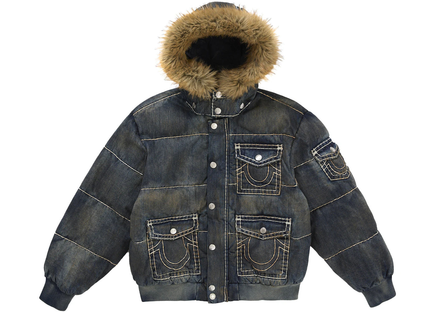 Supreme True Religion Puffer Jacket Dirty Indigo