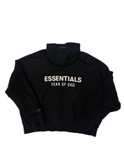 Fear of God Essentials Classic Fit Fleece Hoodie Black (FW25) - Pre-Owned Size XXL