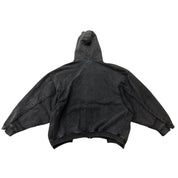 Vetements Raw Edge Deconstructed Zip-Up Hoodie Washed Black (Preowned Size M)