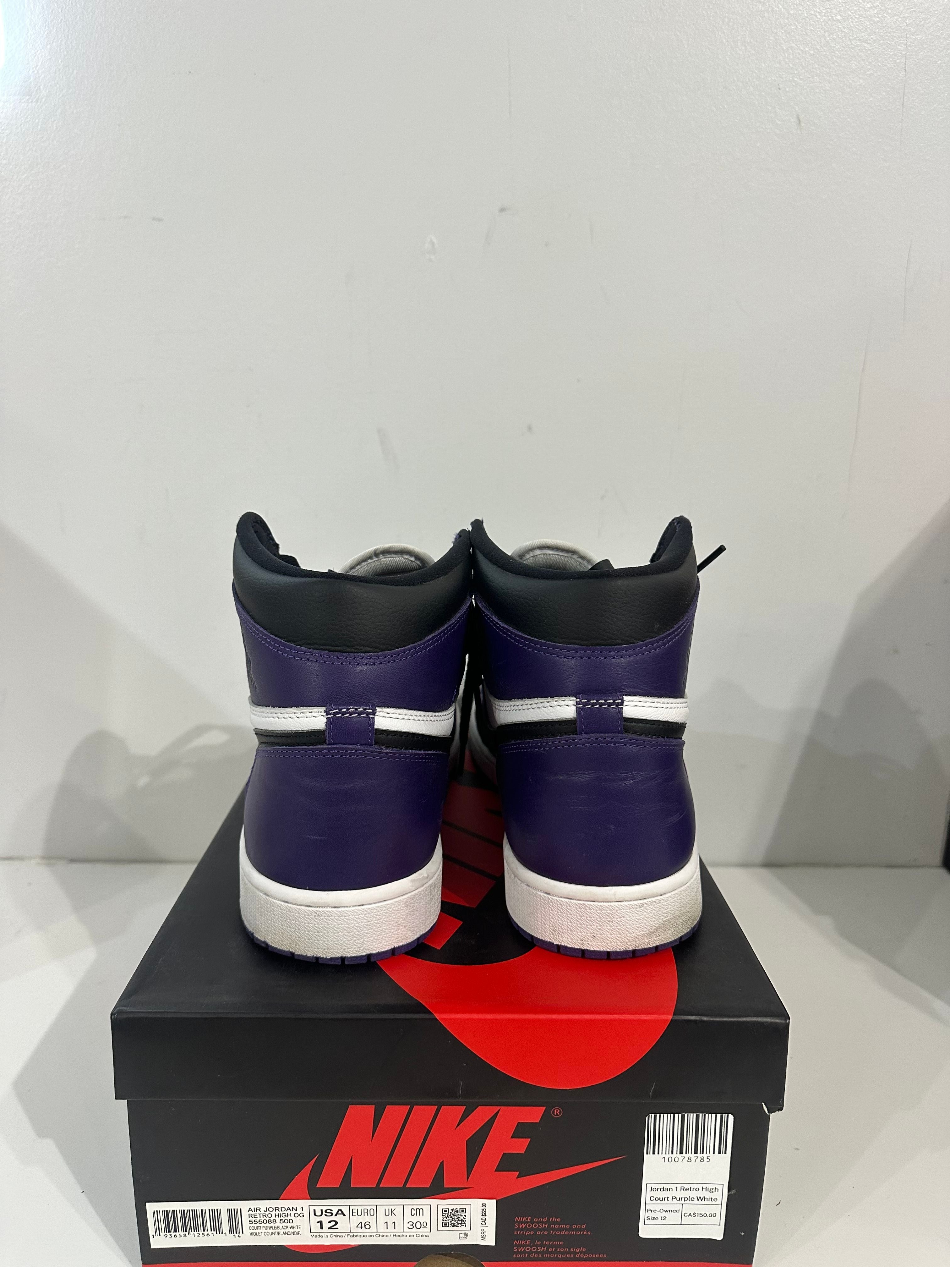 Jordan 1 Retro High Court Purple White - Pre-Owned Size 12