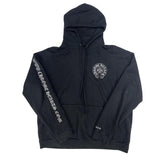 Chrome Hearts Online Silver Glitter Pullover Hoodie Black - Pre-Owned Size XL