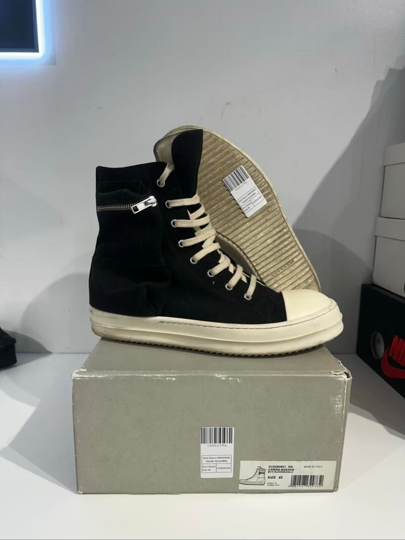Rick Owens DRKSHDW Cargo Sneaks Black/Milk - Pre-Owned Size 10