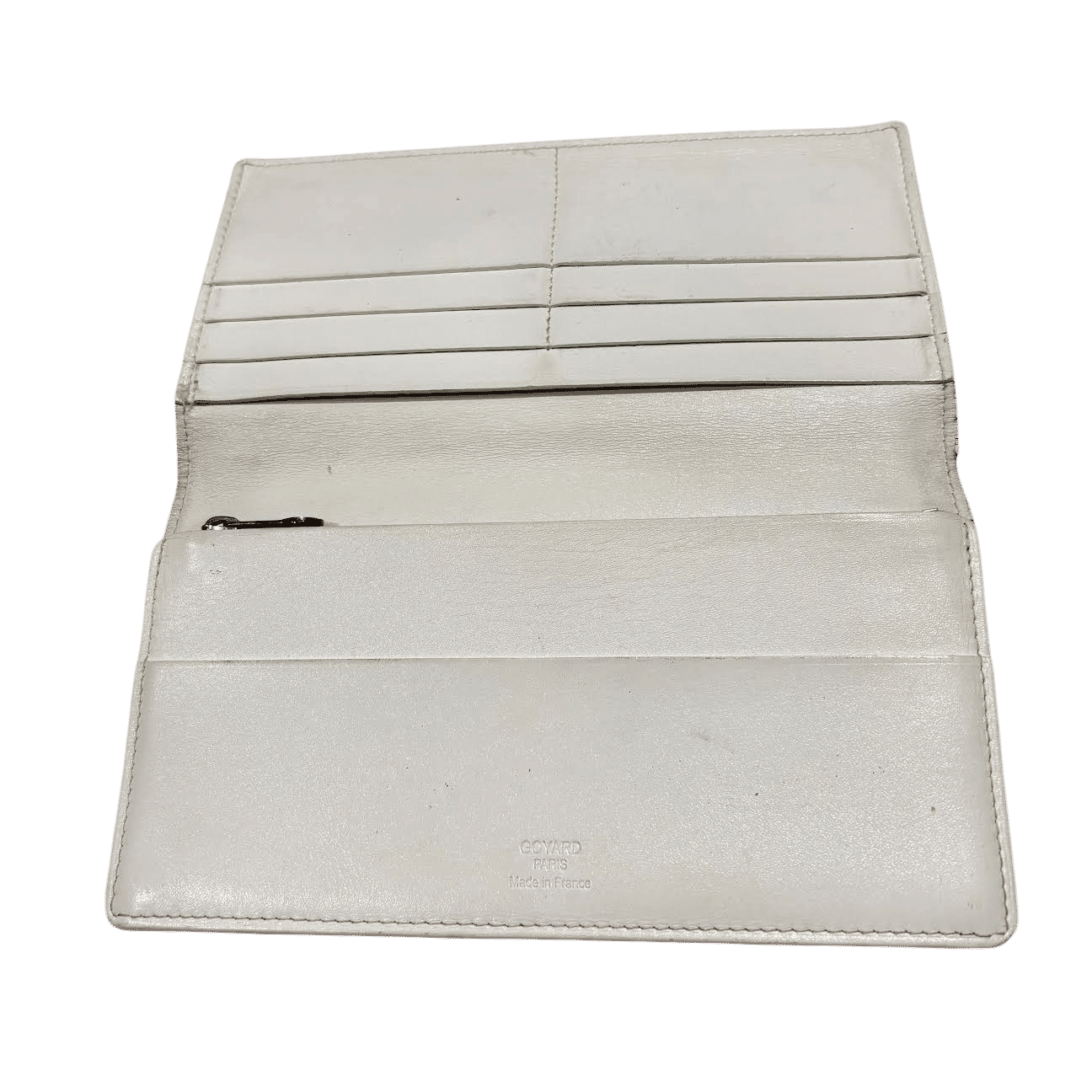 Goyard Richelieu Wallet Goyardine White (Preowned) - Pre-Owned