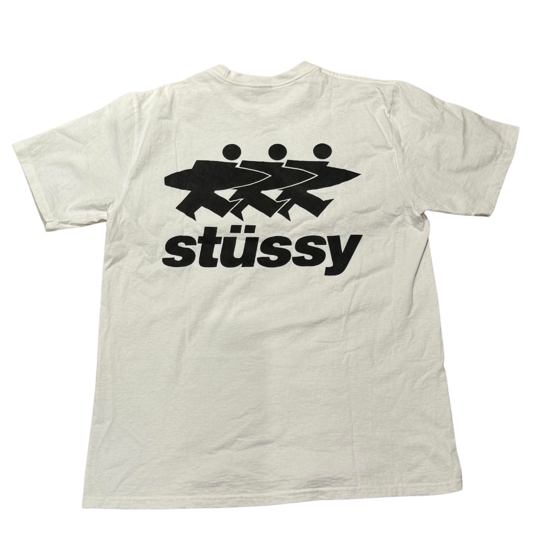 Stussy Surfman Tee White (Preowned) - Pre-Owned