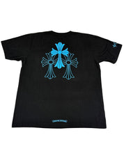Chrome Hearts Blue Triple Cross Logo T-Shirt Black - Lightly Used Size XL