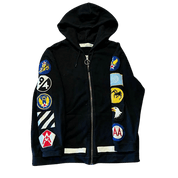 Off-White Patches Zip-Up Hoodie Black - Pre-Owned Size M