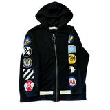 Off-White Patches Zip-Up Hoodie Black - Pre-Owned Size M