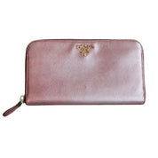 Prada Saffiano Metal Leather Continental Wallet Pink (Preowned) - Pre-Owned
