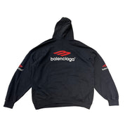 Balenciaga 3B Sports Icon Oversized Hoodie Black (Preowned Size 1, Fits M) - Pre-Owned