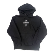 Supreme Cross Box Logo Hooded Sweatshirt Black - Pre-Owned Size M