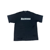 Balenciaga Distressed Logo T-Shirt Black - Pre-Owned Size XXS, Fits L