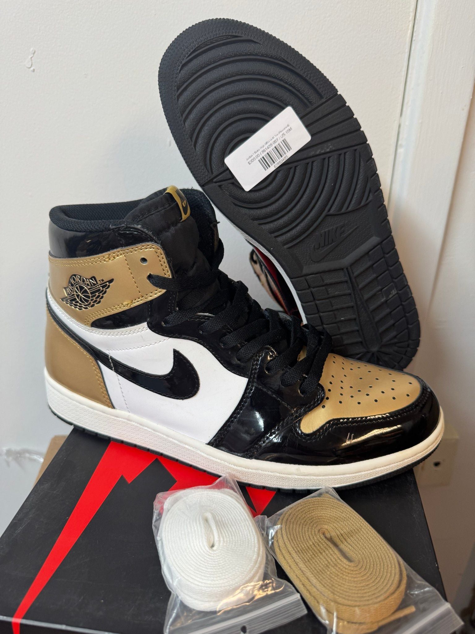 Jordan 1 Retro High NRG Patent Gold Toe - Pre-Owned Size 10