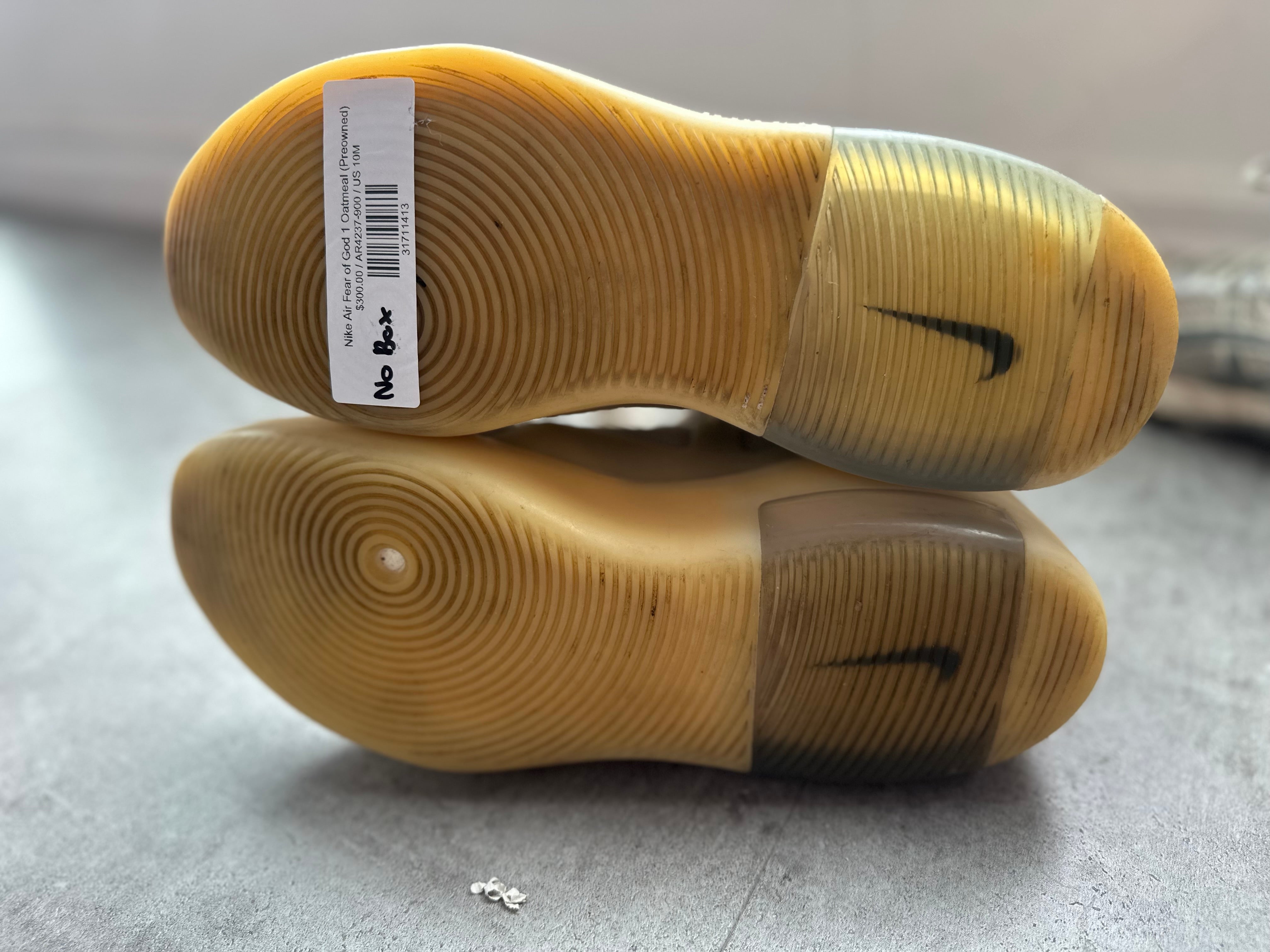 Nike Air Fear of God 1 Oatmeal - Pre-Owned Size 10 (No original box)
