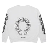 Chrome Hearts Floral Horseshoe Logo Crewneck White