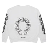 Chrome Hearts Floral Horseshoe Logo Crewneck White