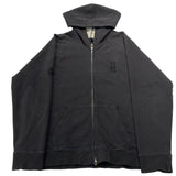Chrome Hearts Y NOT Embroidered Thermal Zip-Up Hoodie Washed Black - Pre-Owned Size XL