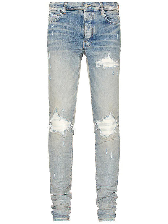 Amiri MX1 White Ultrasuede Jeans Clay Indigo