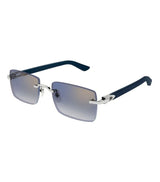 Cartier Squared Sunglasses Silver/Navy