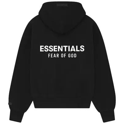 Fear of God Essentials Classic Full Zip-Up Hoodie Jet Black