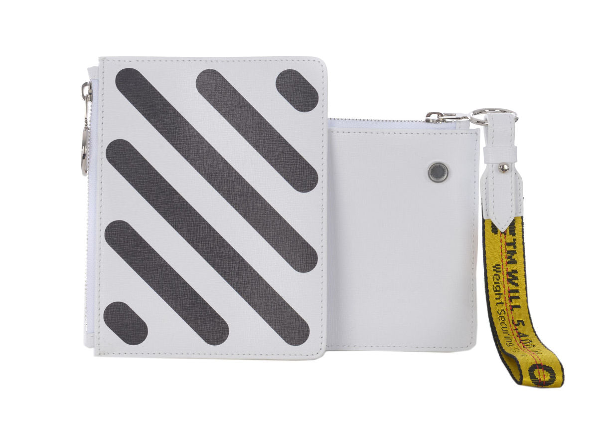 Off-White Diag Double Clutch White w/ Industrial Tape Strap - Pre-Owned