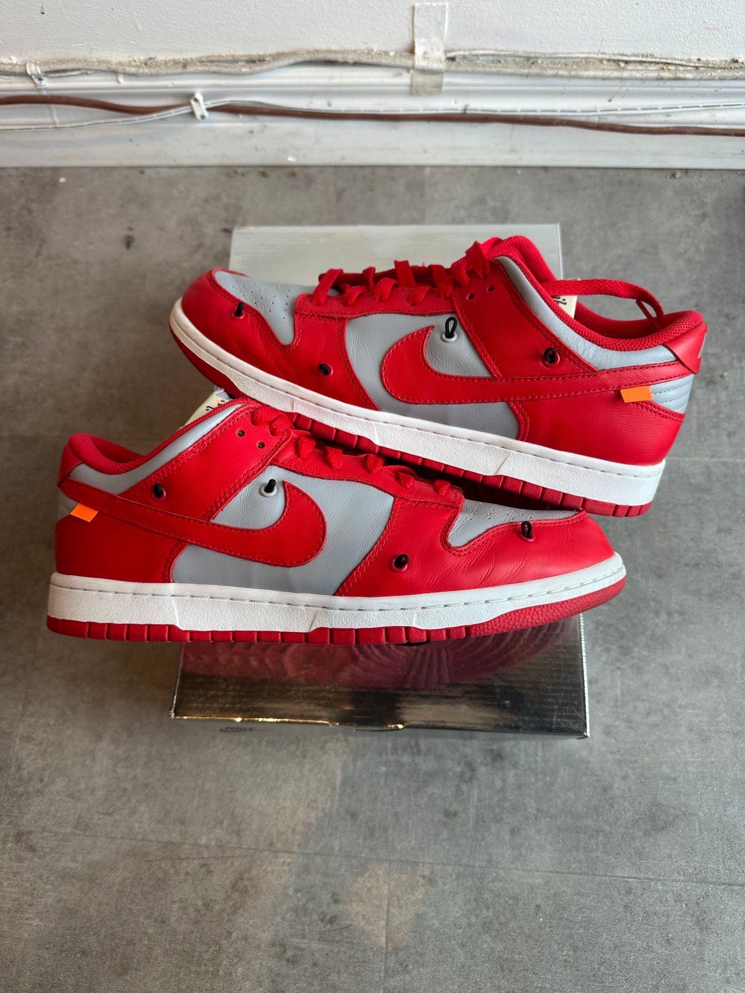 Nike Dunk Low Off-White University Red - Pre-Owned Size 10