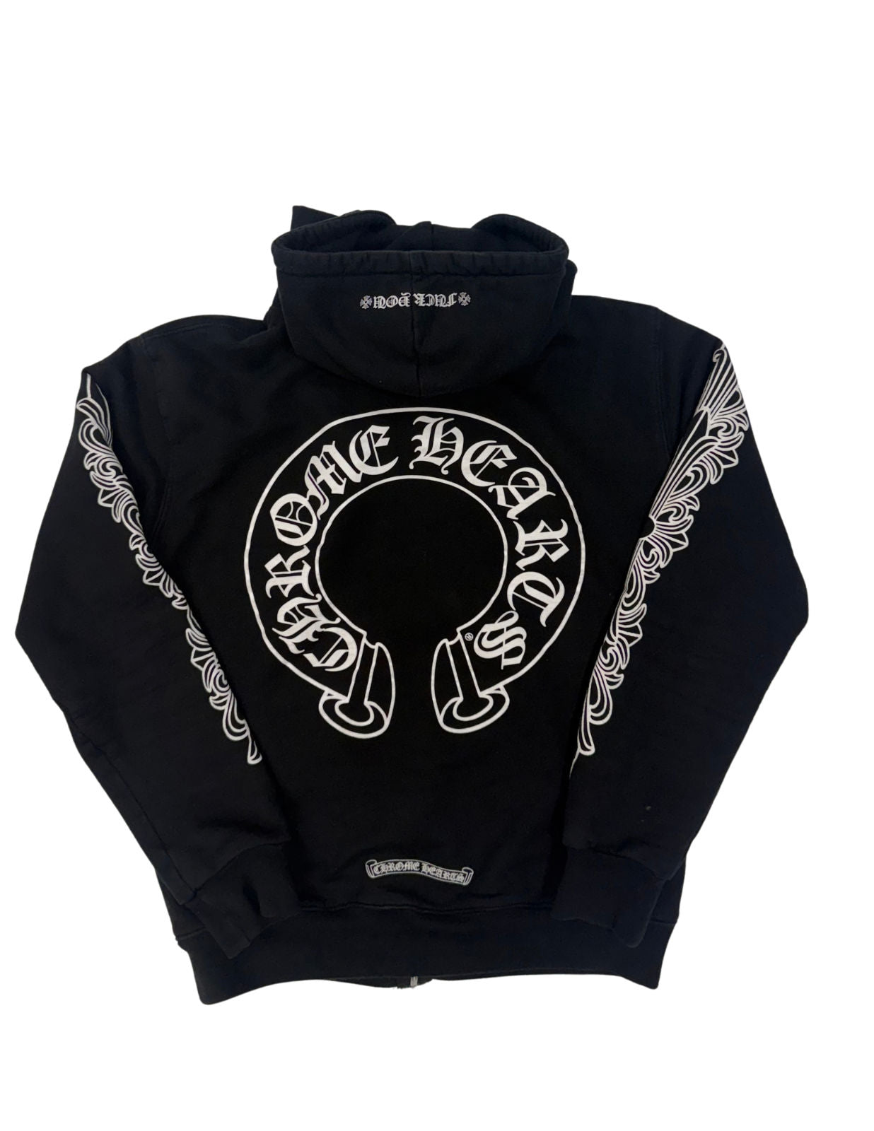 Chrome Hearts Floral Horseshoe Logo Thermal Zip-Up Hoodie - Pre-Owned Size S