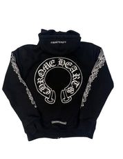Chrome Hearts Floral Horseshoe Logo Thermal Zip-Up Hoodie - Pre-Owned Size S