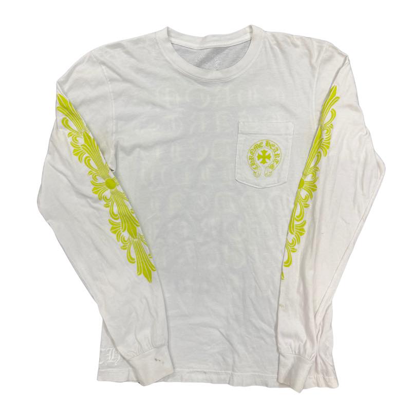 Chrome Hearts Neon Eye Chart Floral L/S T-Shirt White - Pre-Owned Size M