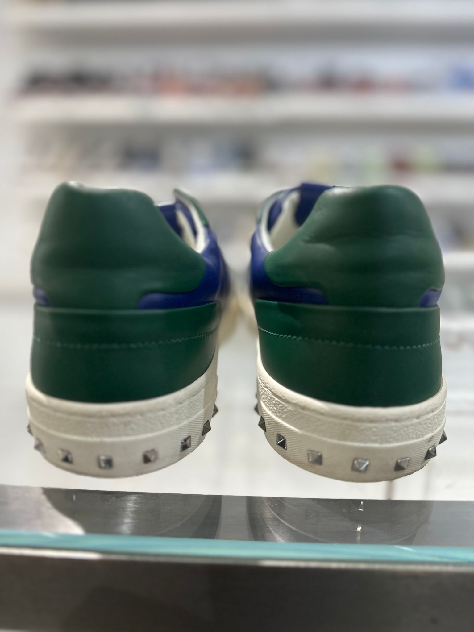 Valentino Tricolor Lace Studded Crew Sneaker - Pre-Owned Size 42 (No original box)